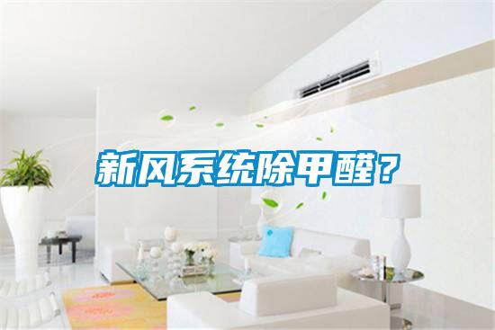 新风系统除甲醛？