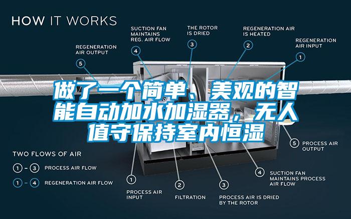 做了一个简单、美观的智能自动加水加湿器，无人值守保持室内恒湿