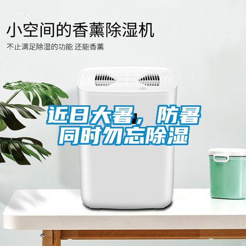 近日大暑，防暑同时勿忘除湿
