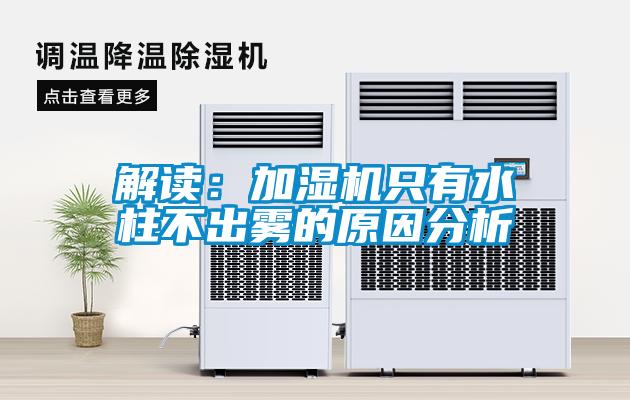 解读：加湿机只有水柱不出雾的原因分析