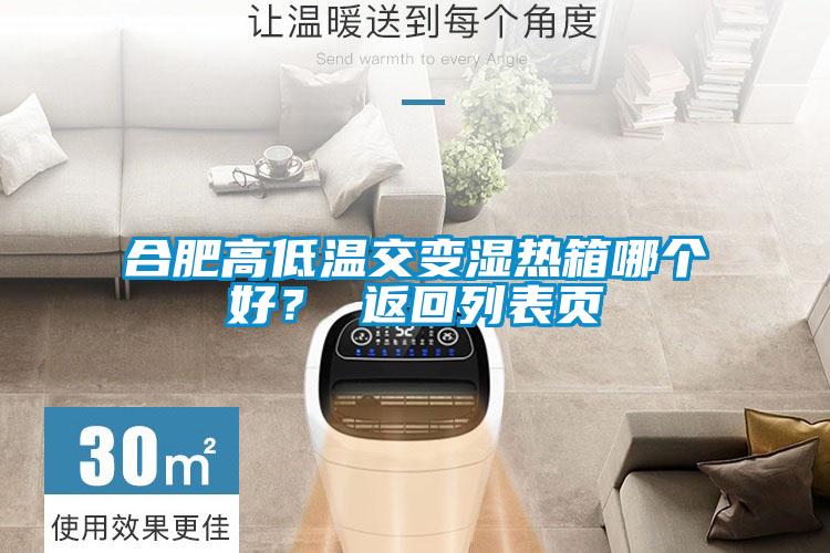合肥高低温交变湿热箱哪个好？ 返回列表页