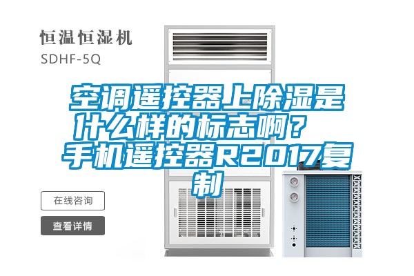 空调遥控器上除湿是什么样的标志啊？ 手机遥控器R2017复制