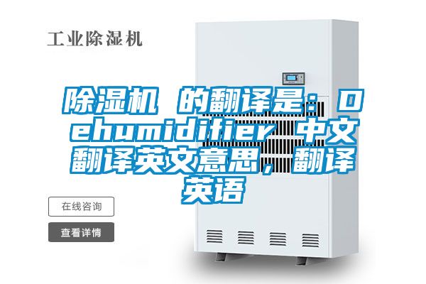 草莓视频APP在线观看 的翻译是：Dehumidifier 中文翻译英文意思，翻译英语