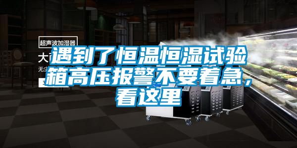遇到了恒温恒湿试验箱高压报警不要着急，看这里